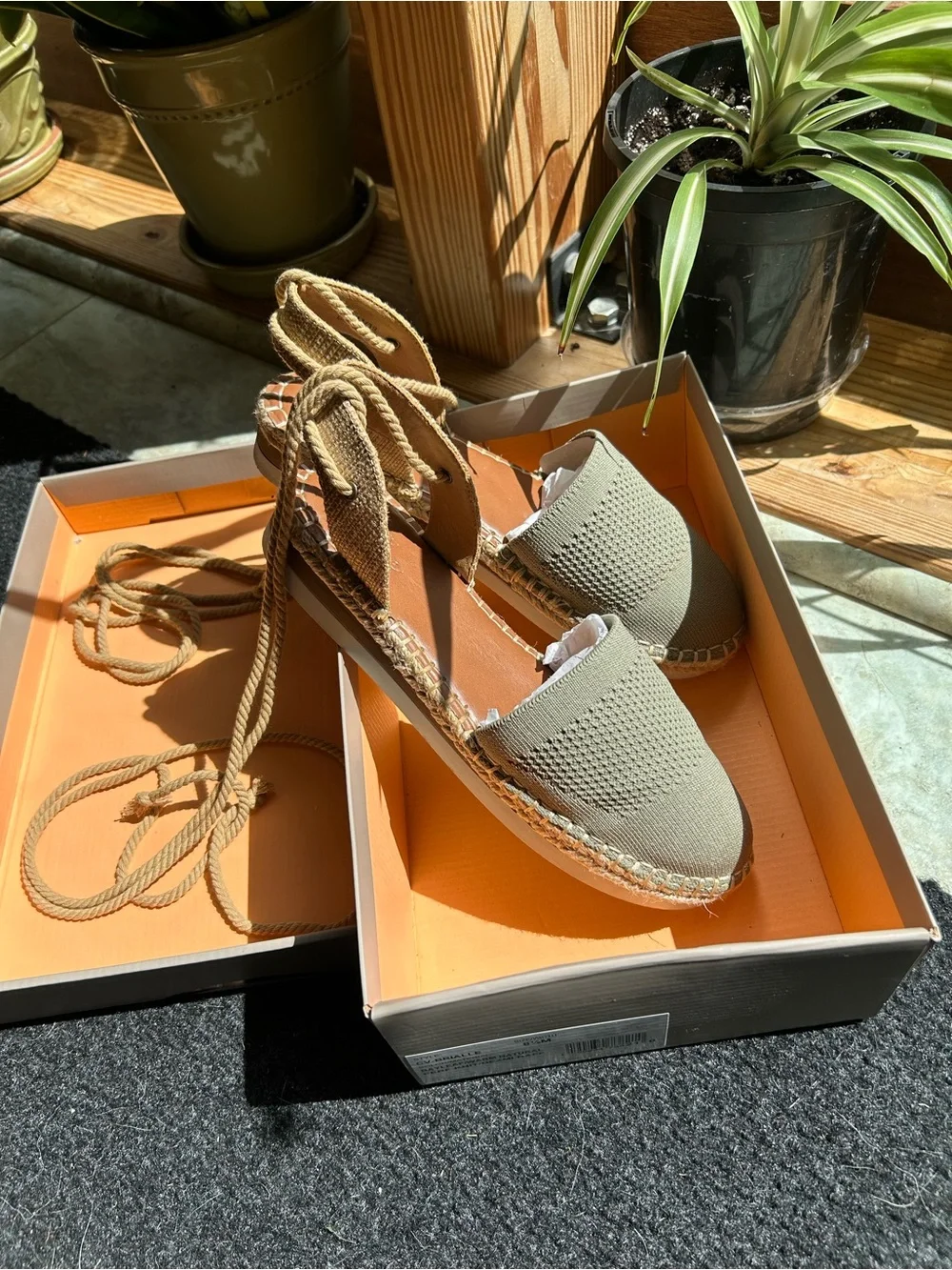 Crown Vintage Beige Knit Espadrille Slingbacks